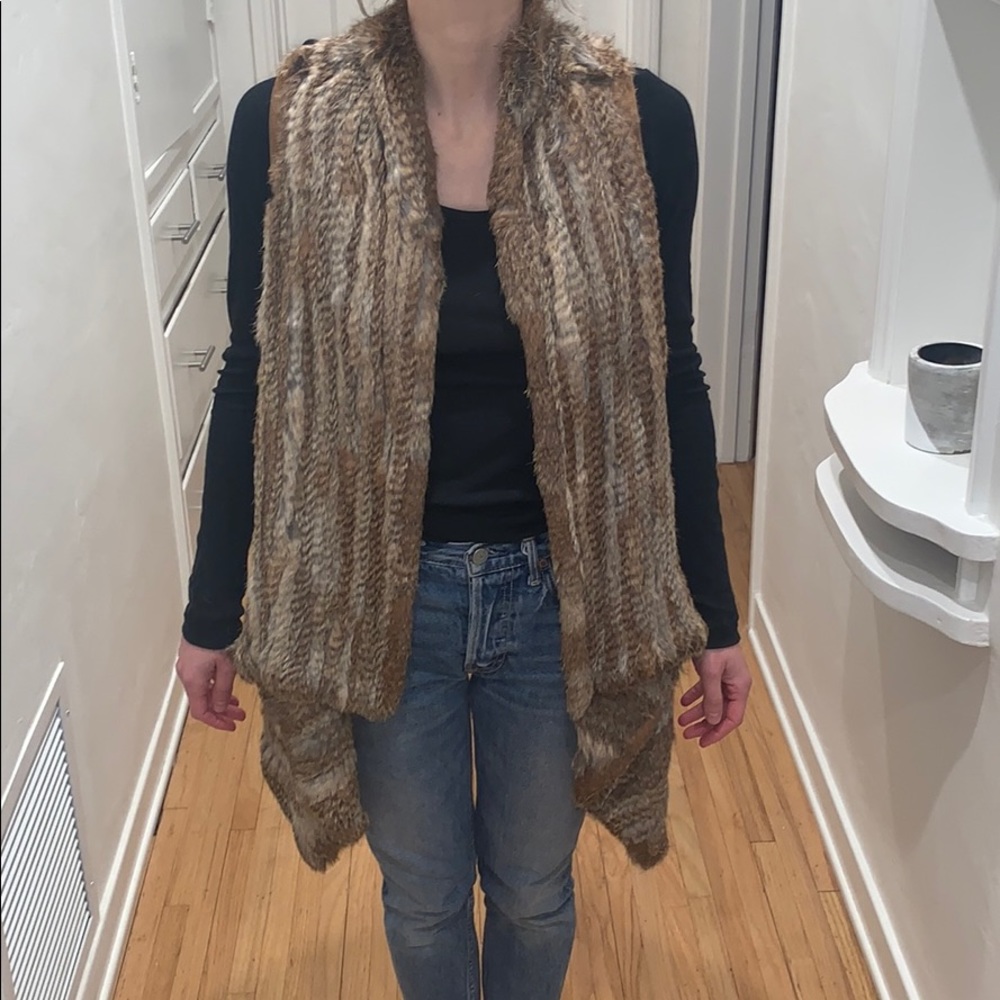 larok luxe Rabbit fur vest - Picture 2 of 9